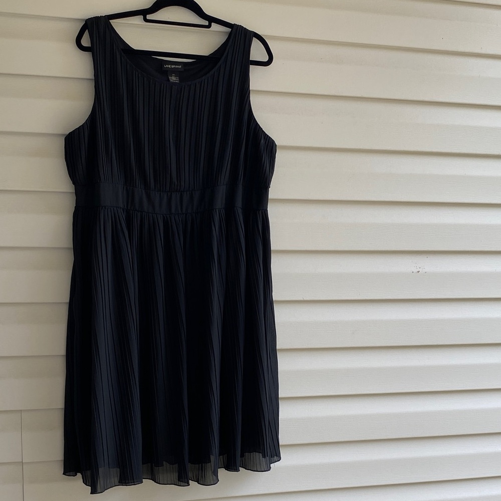 Lane Bryant Black Pleated Midi Dress Plus Size 24